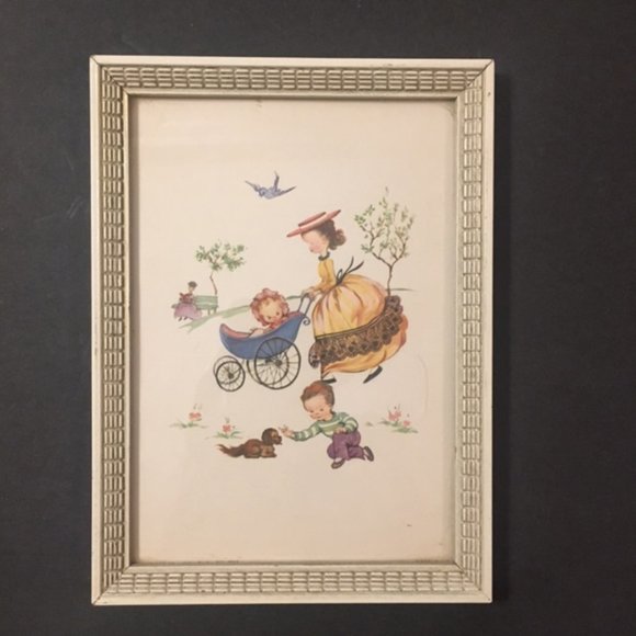 Litho Prints Set of Two Mother and Children 1957 Donald Art Co. Gloria Briksen - Picture 5 of 7